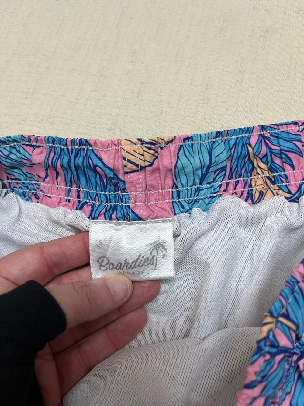 Boardies S tropical print swim shorts